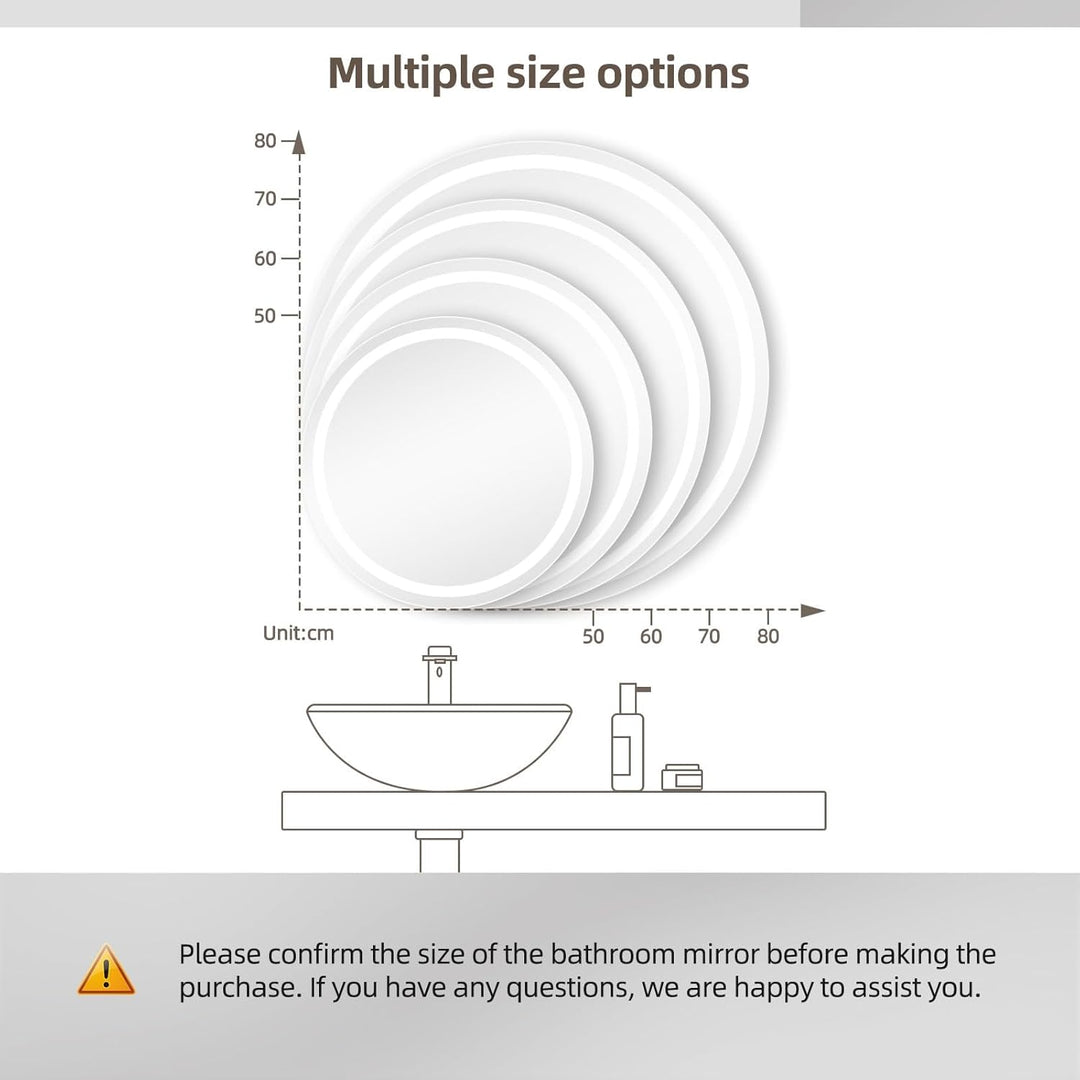 Dripex Badspiegel mit Beleuchtung Rund Led Spiegel mit Uhr und Touch-Schalter, Dimmbar, Beschlagfrei