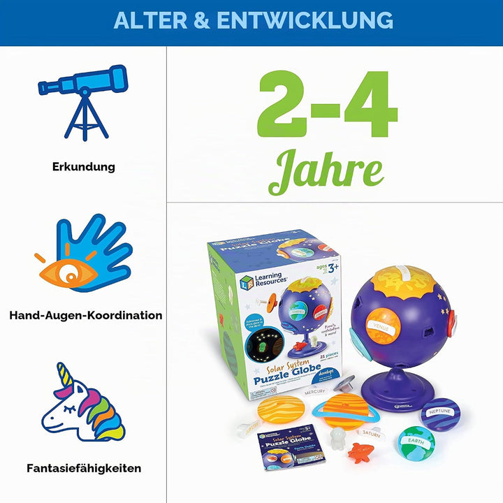 Learning Resources Steckkugel „Sonnensystem“, MINT-Spielzeug für Kinder, Weltraumdeko, Lernspielzeug