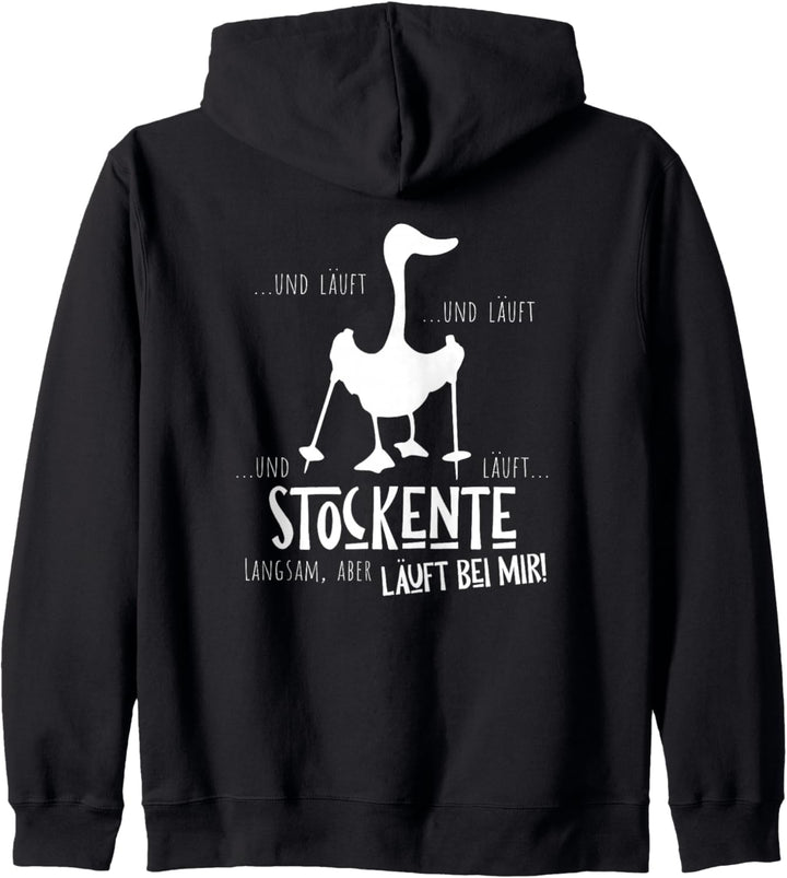 Stockente Silhouette | Läuft Bei Mir Nordic Walking Fun Kapuzenjacke