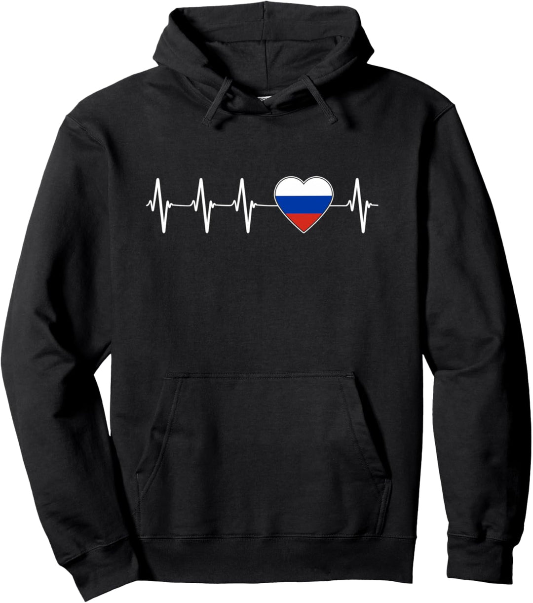 Russian Heartbeat I Love Russia Herz Flagge Geschenk Pullover Hoodie