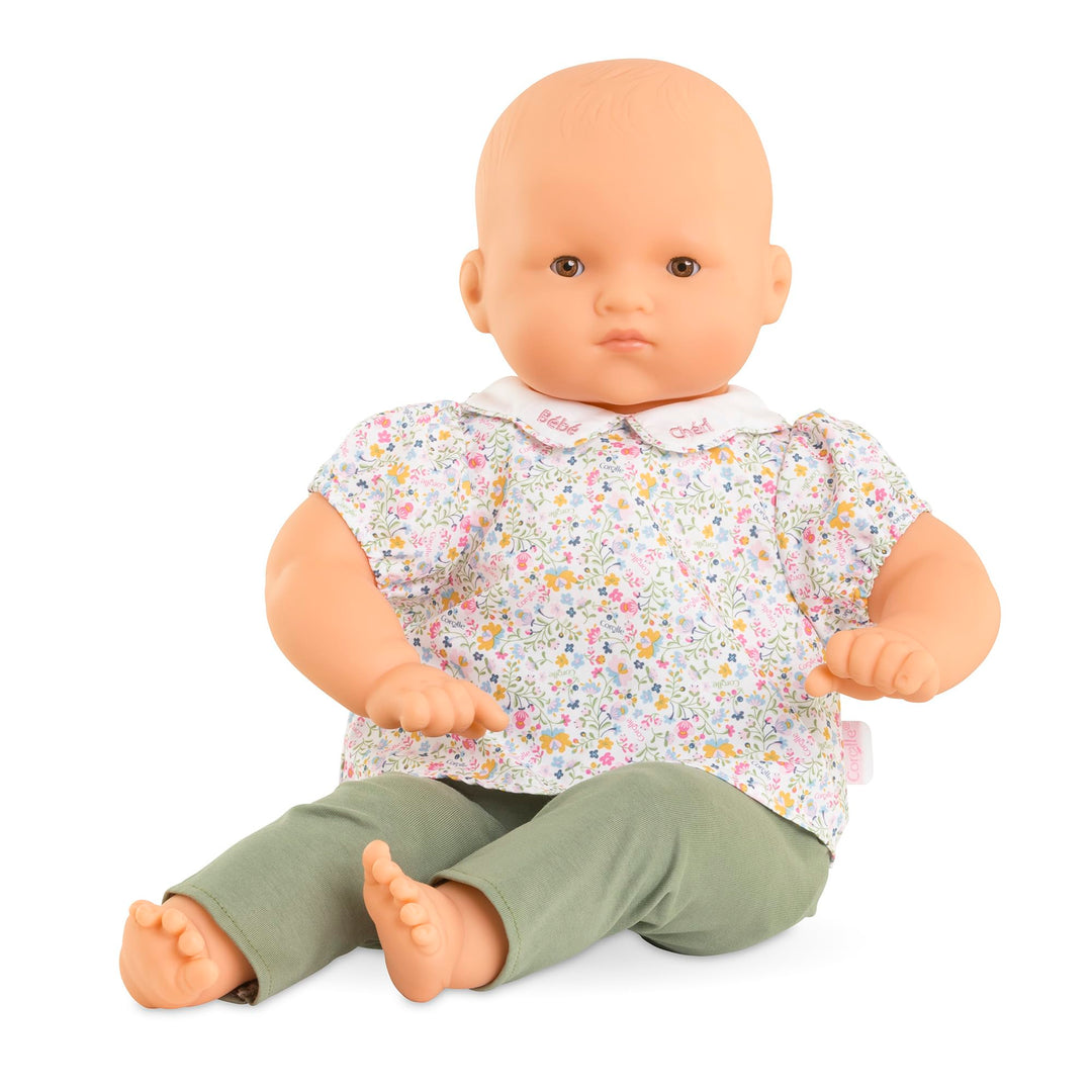 Corolle Mon Grand Poupon Bébé Chéri, 52cm, Weichkörperpuppe mit Schlafaugen, kann echte Babykleider