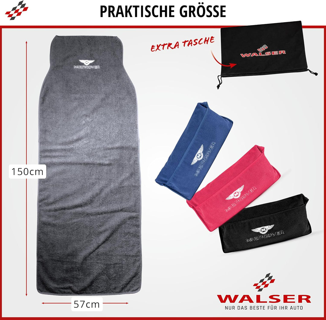 Walser Sitzaufleger Multicover, universal Auto-Sitzauflage, waschbarer Autositz-Überwurf grau, Grau