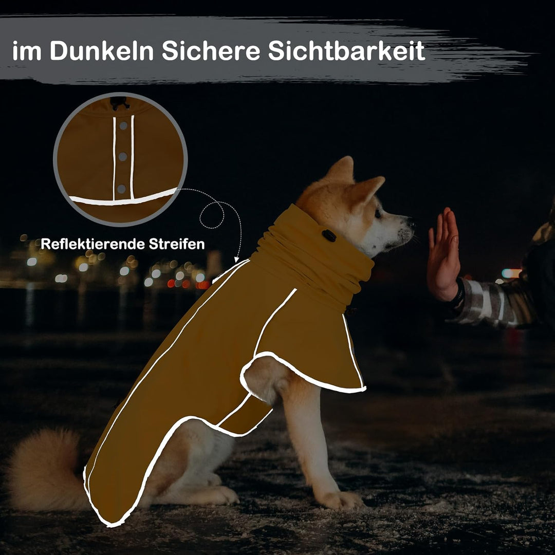 Hunderegenmantel - Wasserdichter Regenjacke für Hunde, Einstellbare Regenmantel für Mittlere, Grosse