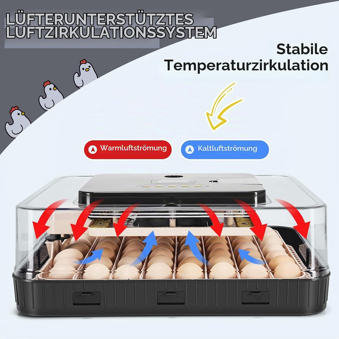 Sailnovo Brutautomat Vollautomatisch Eierinkubator , Brutmaschine für 56 Eier mit Automatischem Wend