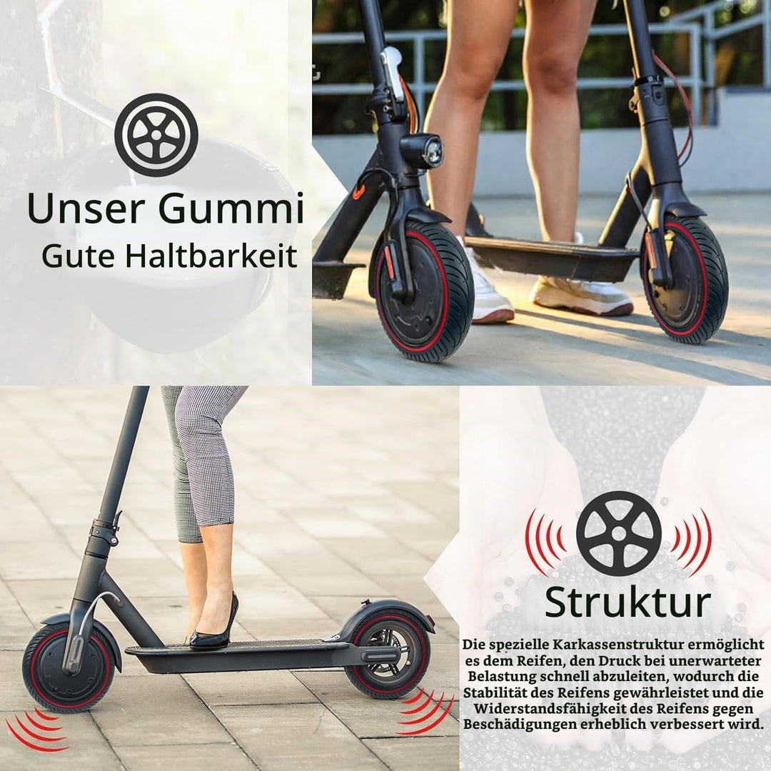 COASTA 60/70-6.5 reifen,Vollgummireifen E-Scooter 10*2.5 Solide Reifen,Red | 10*2.5 Solide Reifen fü