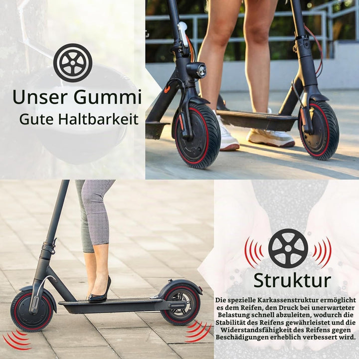 COASTA 60/70-6.5 reifen,Vollgummireifen E-Scooter 10*2.5 Solide Reifen,Red | 10*2.5 Solide Reifen fü