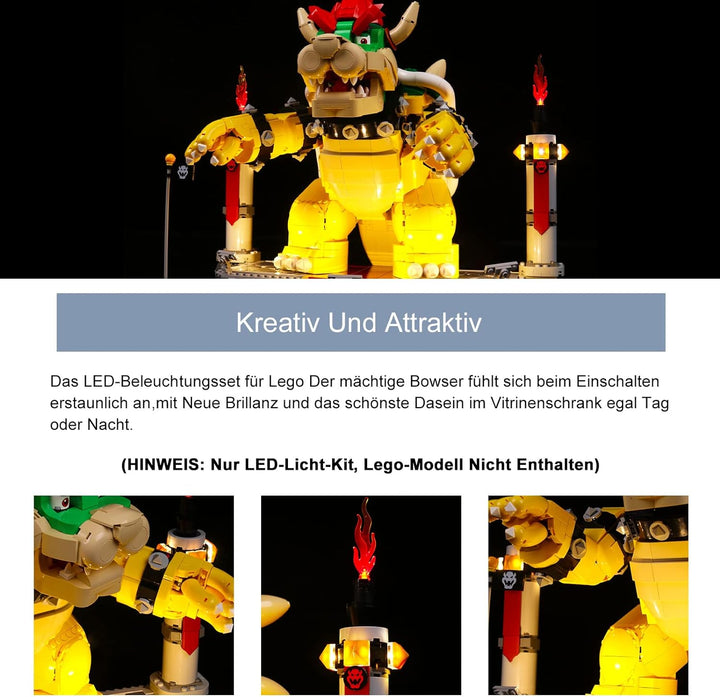 BrickBling Led Licht Set für Lego 71411 Super Mario Der mächtige Bowser, Led Beleuchtungs Set für Le