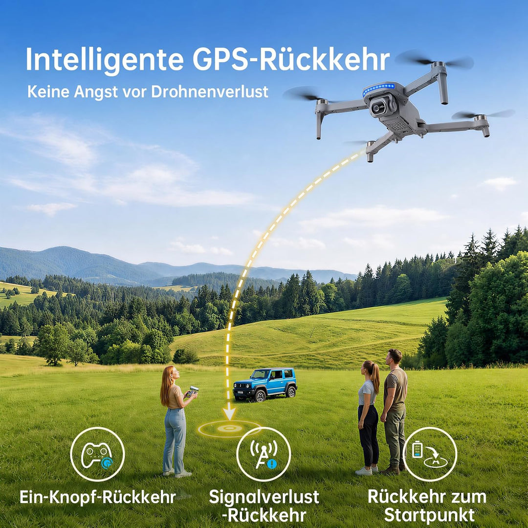 GPS-Drohne mit Kamera für Erwachsene 4K, unter 249 g, max. 60 Minuten Flugzeit, professionelle Drohn