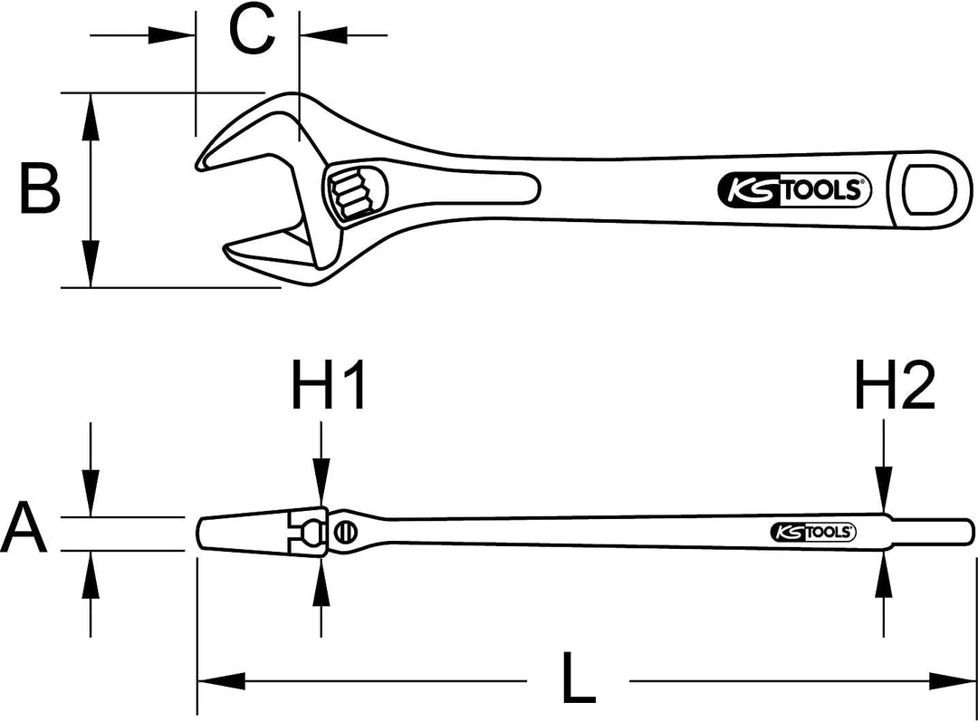 KS Tools 577.0375 CLASSIC Rollgabelschlüssel, verstellbar, 43mm
