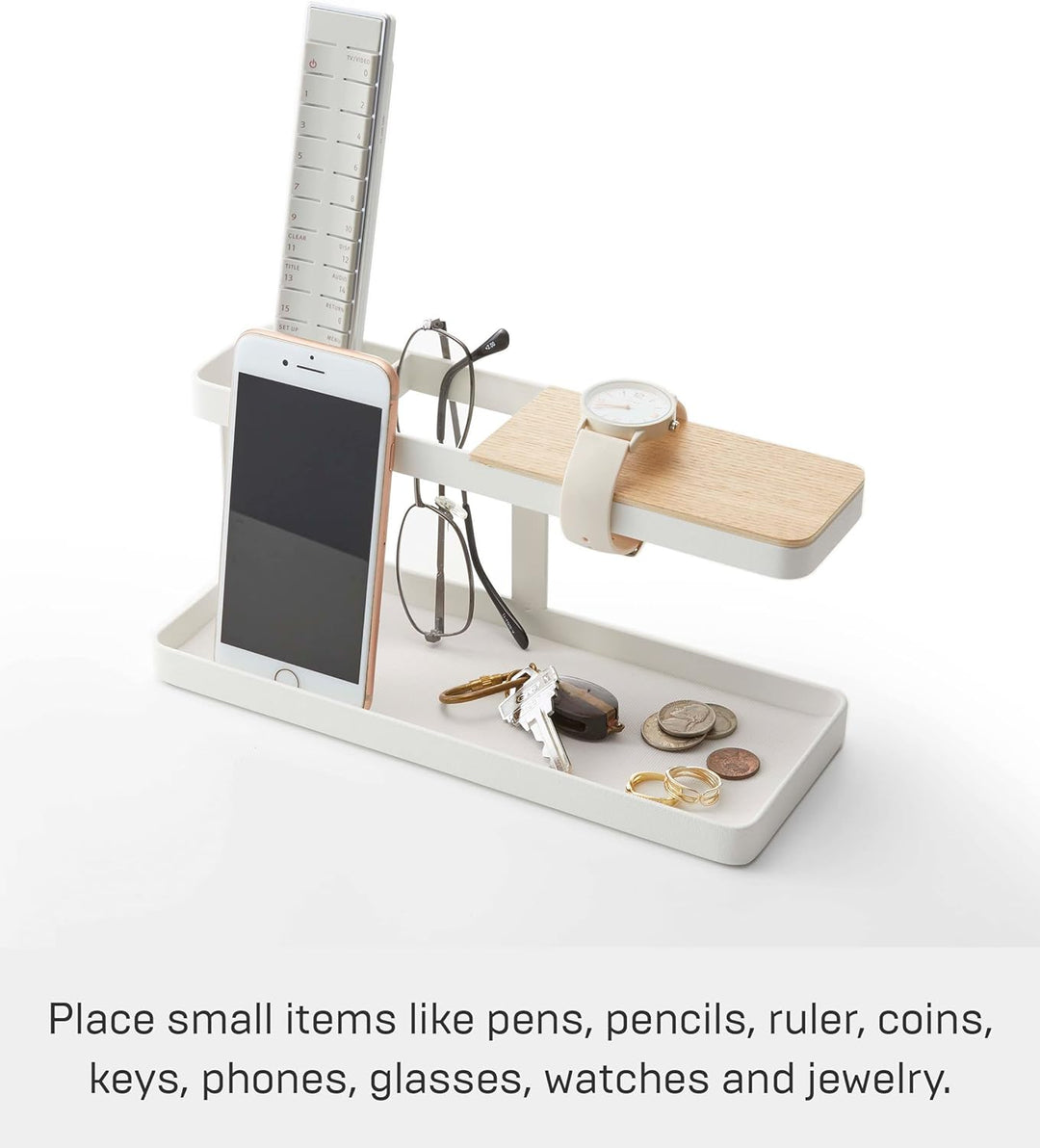 Yamazaki Tower Tisch-Organizer, Stahl, Weiss, One Size, Weiss