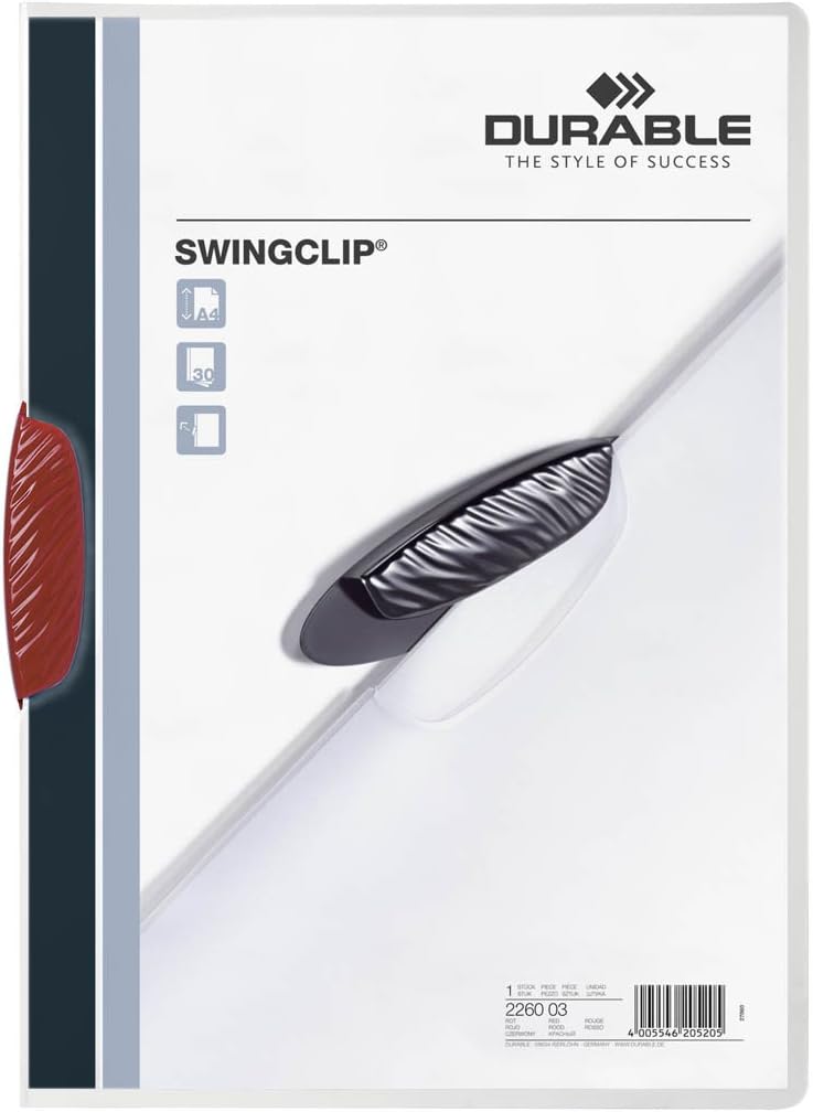 Durable Klemm-Mappe Swingclip, 25 Stück, rot, 226003, rot