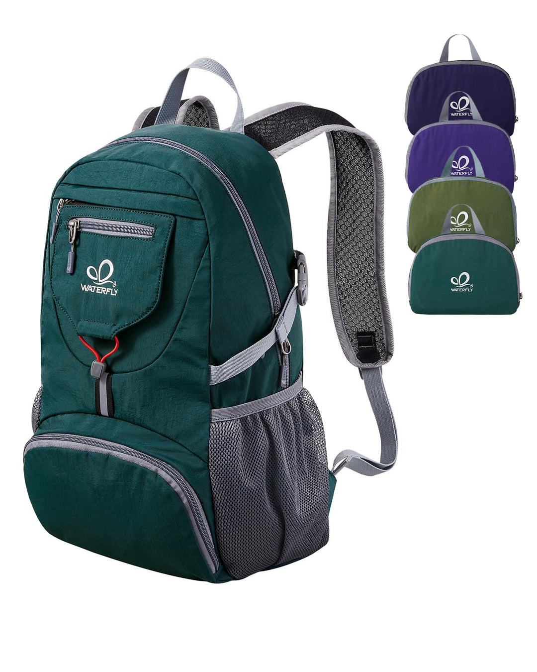 WATERFLY Ultraleicht Faltbar Klein Rucksack: 20L Leicht Packable Wanderrucksack Tagesrucksack Trekki