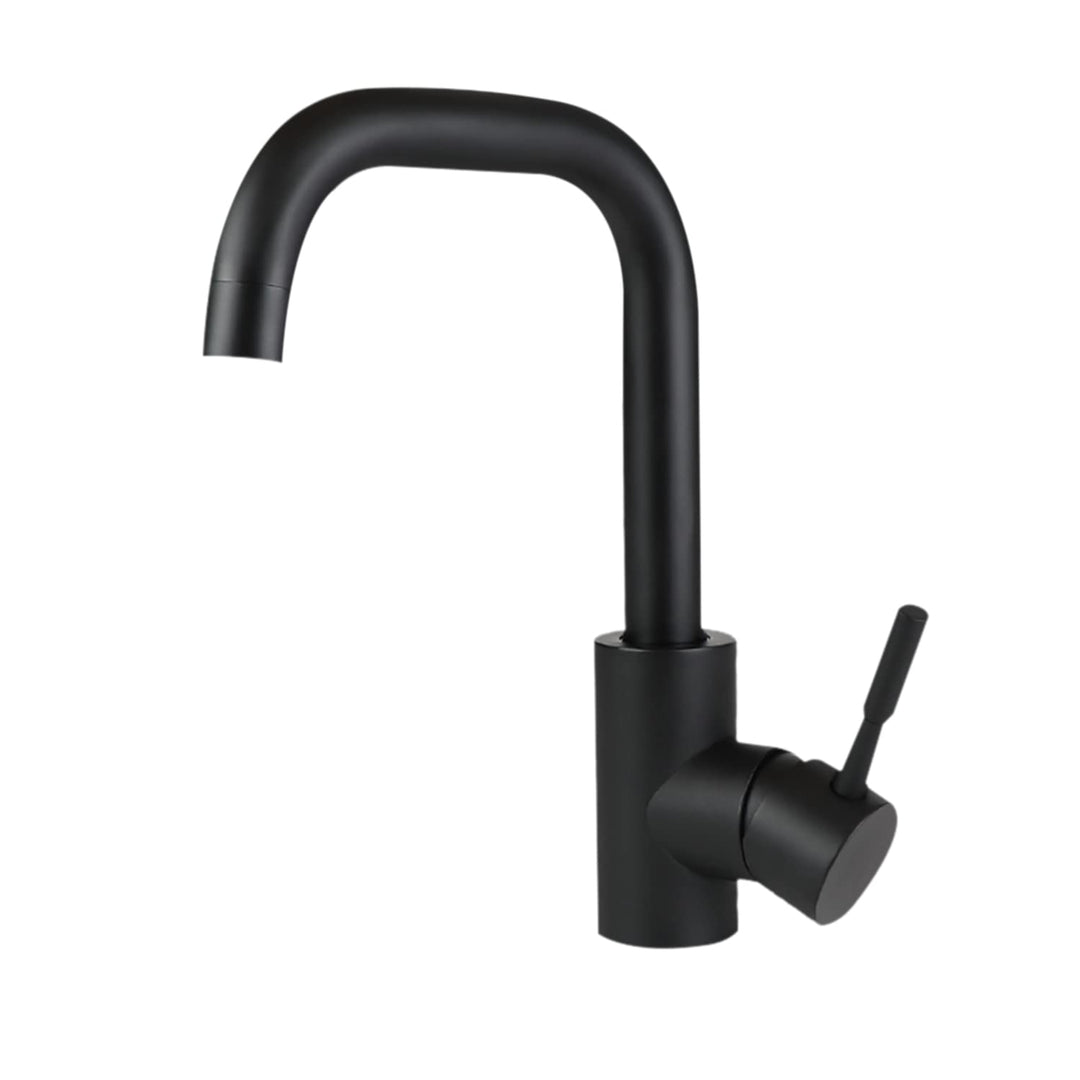 Mursche Wasserhahn Bad Waschtischarmatur Waschbecken Schwarz Matt - Armatur 360°Drehbar Kalt- Warmwa