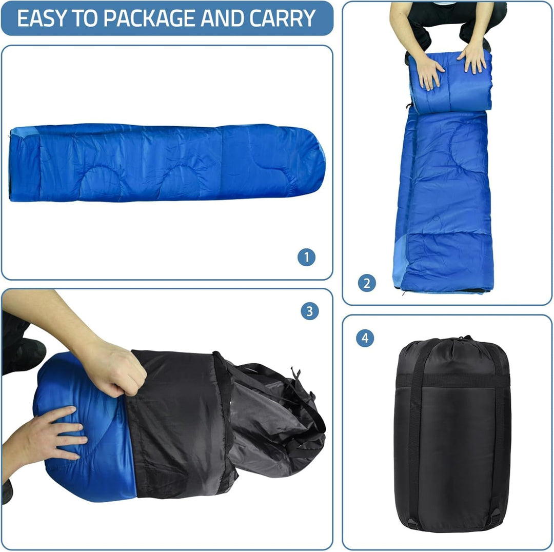Schlafsack Outdoor für Camping 3 Jahreszeiten Erwachsene Schlafsack, 2 in 1 Funktion Deckenschlafsäc