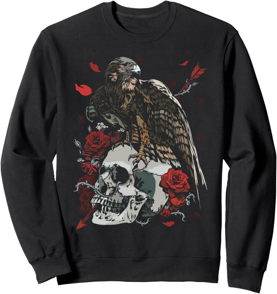 Falke, Schädel und Rosen, Tag der Toten Sweatshirt