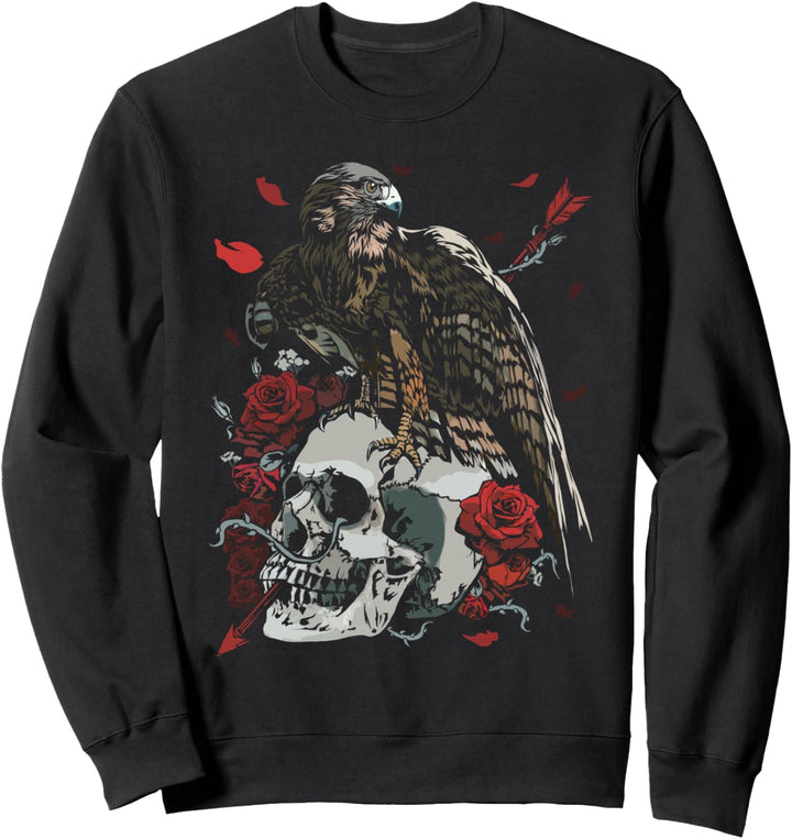 Falke, Schädel und Rosen, Tag der Toten Sweatshirt
