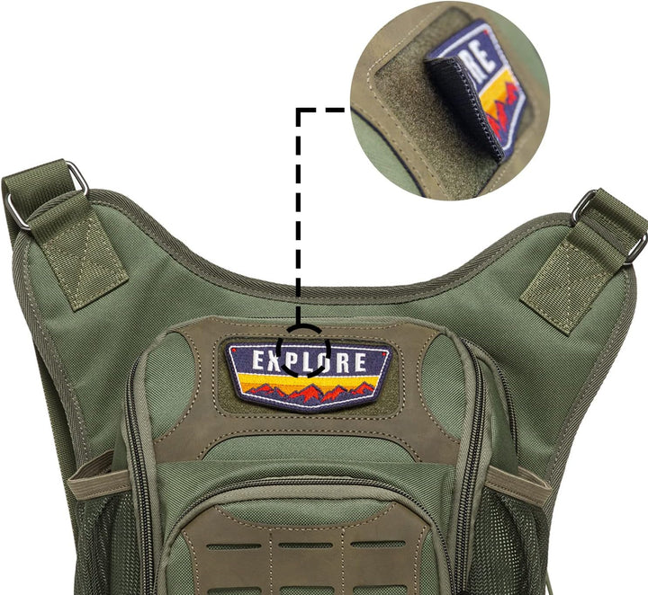 KAUKKO Canvas Taktisch Jahrgang Brusttasche Männer Frauen Tactical Schultertasche für Wandern Campin