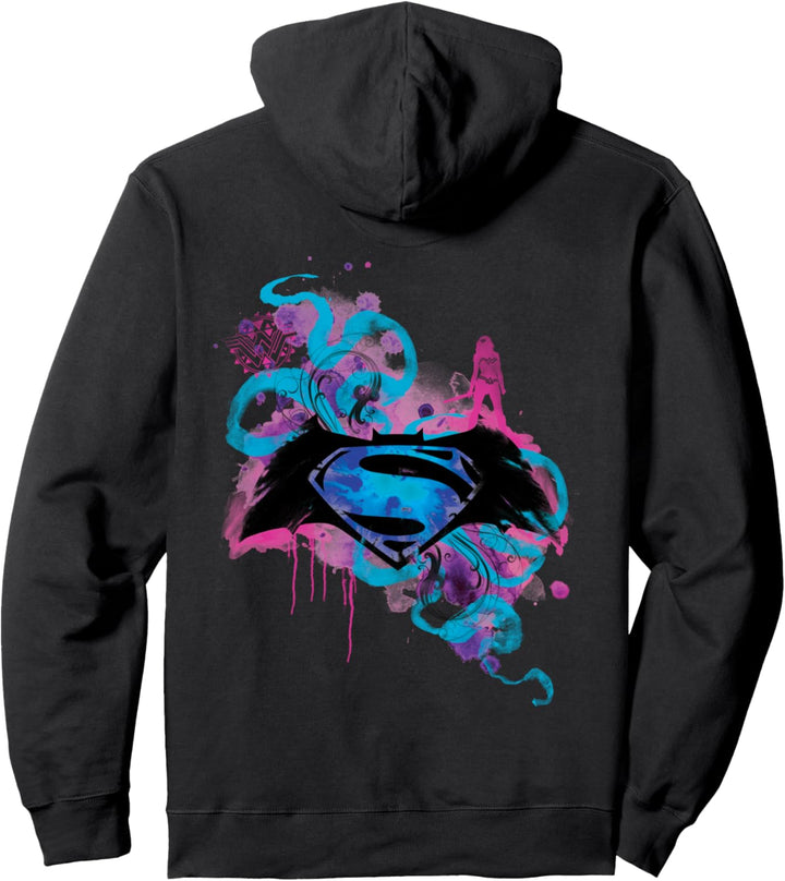 DC Batman V Superman Trinity Logo Graffiti Pullover Hoodie