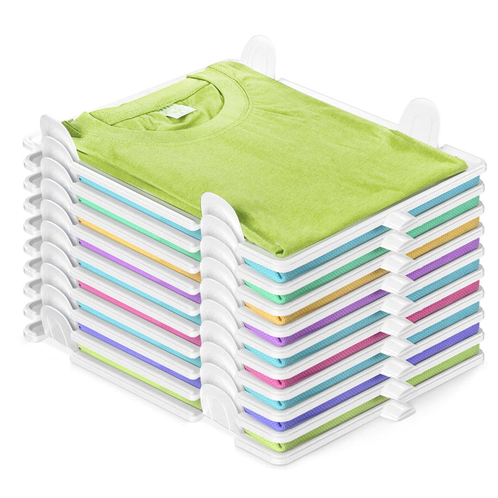 BoxLegend10 Stück T-Shirt Organizer Stapelbar, Closet Organizer, Erwachsene und Kinder Kleiderschran