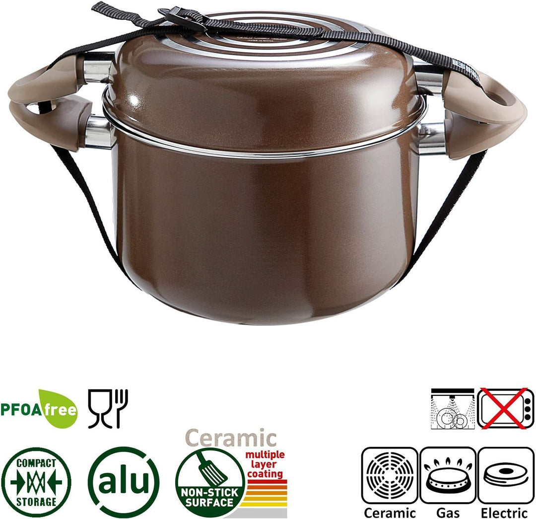 BRUNNER: Camping Kochgeschirr Keramik Topfset (Töpfe und Pfannen) - 7+1 teilig ø 20 cm CHOCOLATE - 4