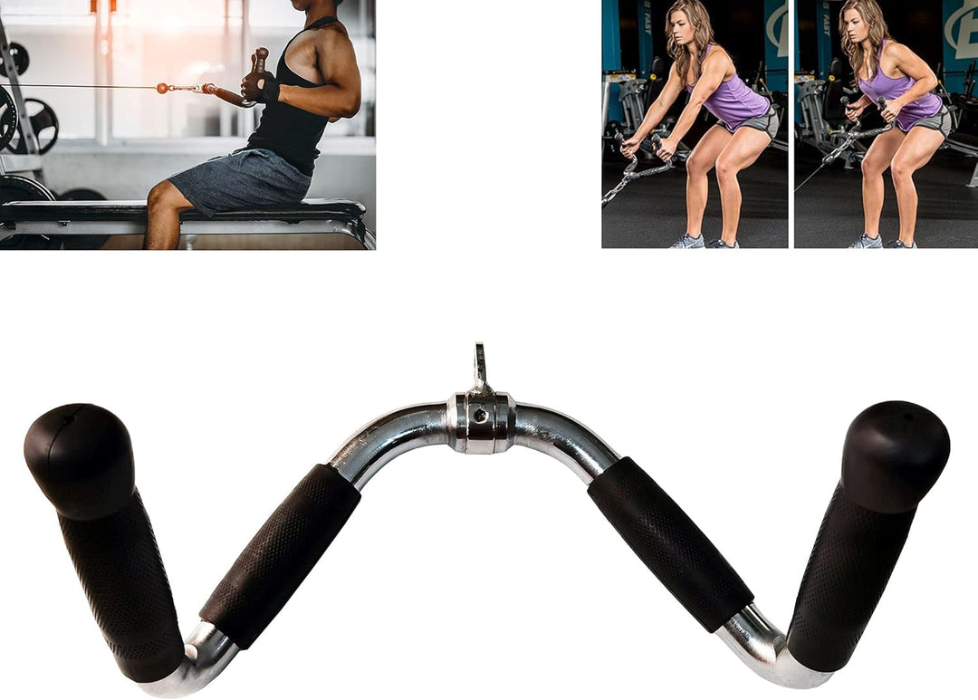 qibylift Lat Bar Cable Machine Attachment Curl Pulldown Bar Barbell Rotation Bar, Cable Attachment B