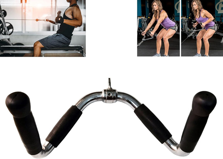 qibylift Lat Bar Cable Machine Attachment Curl Pulldown Bar Barbell Rotation Bar, Cable Attachment B