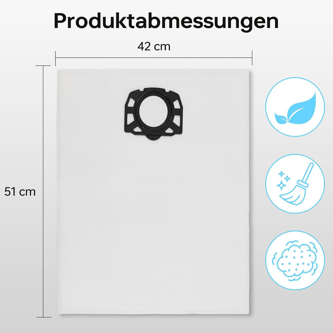 Fishoney 10 Stück KFI 487 Staubsaugerbeutel für Kärcher WD4 WD5 WD6 WD5P WD6P MV4 MV5 MV6 Vliesfilte