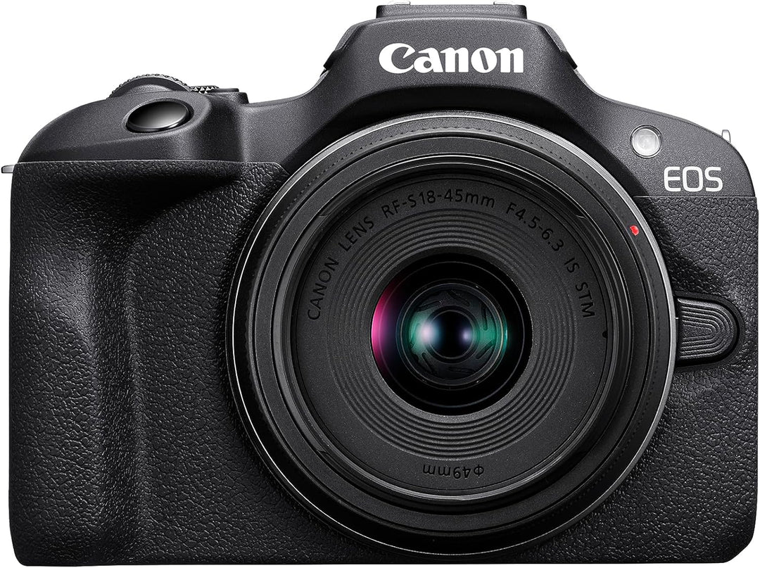 Canon EOS R100 Spiegellose Kamera + RF-S 18-45mm is STM Objektiv & 9967B002 Akku LP-E17, schwarz Bun