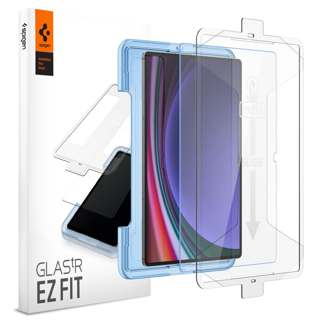 Spigen Glas.tR EZ Fit Schutzfolie kompatibel mit Samsung Galaxy Tab S9 Ultra, 14.6 Zoll, Schablone f