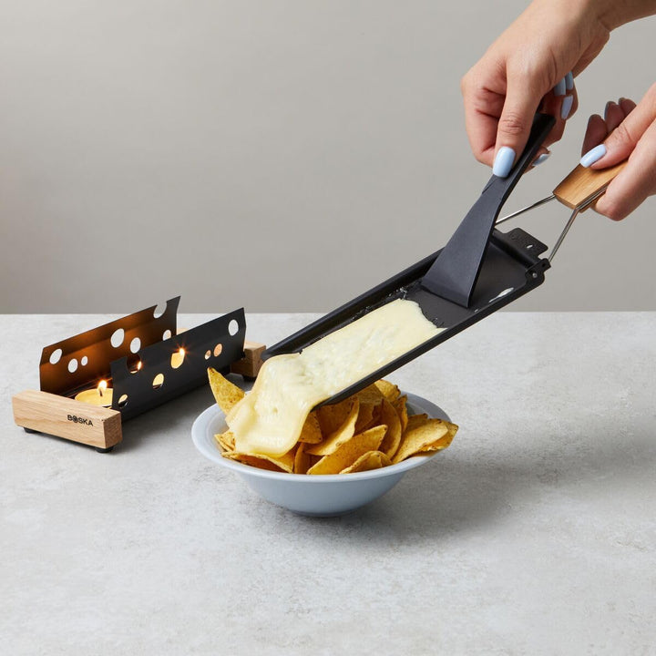 Boska Raclette 2 Personen Vienna - Mini raclette für Zwei Teelichter - Functional Design Dunkles Hol