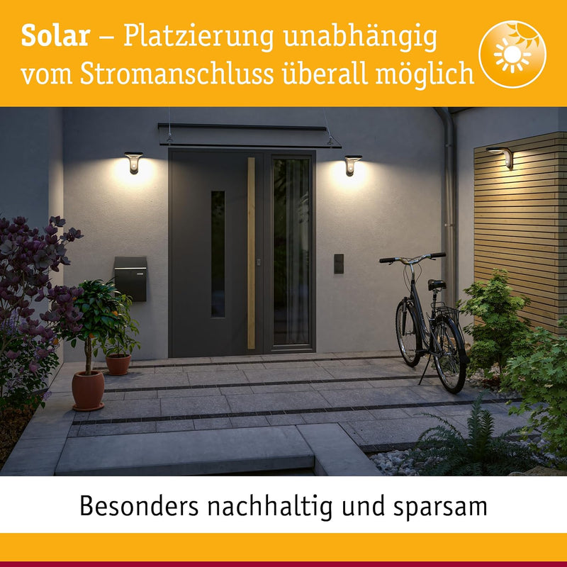 Pauleen 48176 Sunshine Aura Solar-Laterne für Balkon oder Garten Gold Aussenbeleuchtung Metall Solar