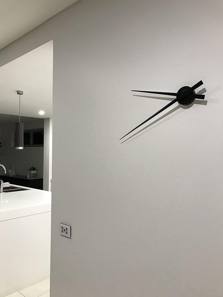 Nextime Hands Wanduhren, Metall und Kunststoff, Schwarz, Ø 85 cm