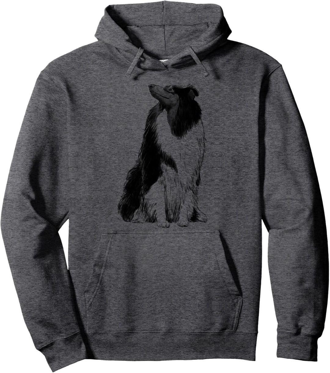 Hund Langhaarcollie Pullover Hoodie