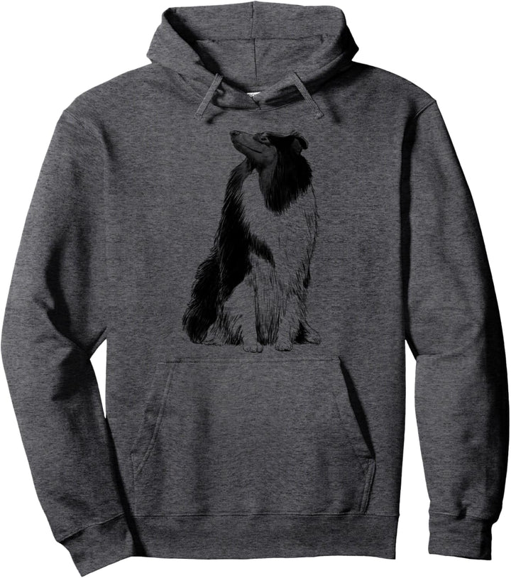 Hund Langhaarcollie Pullover Hoodie