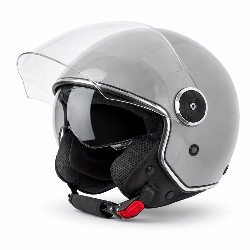 VINZ Tobia Jethelm mit Doppelvisier | Roller Helm mit Sonnenblende | In Gr. XS-XXL | ECE 22.06 Zerti