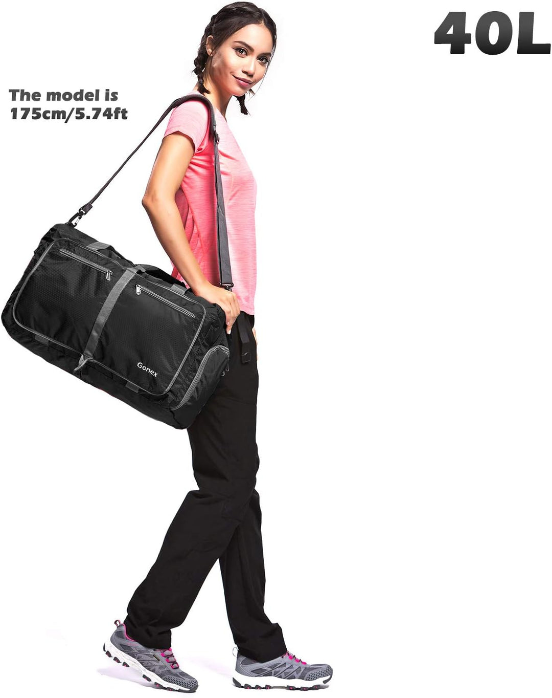 Gonex Faltbares Reisegepäck Leicht 40/60/80/100/150L Grosse Reisetasche Sporttasche für Reise Gym Ur