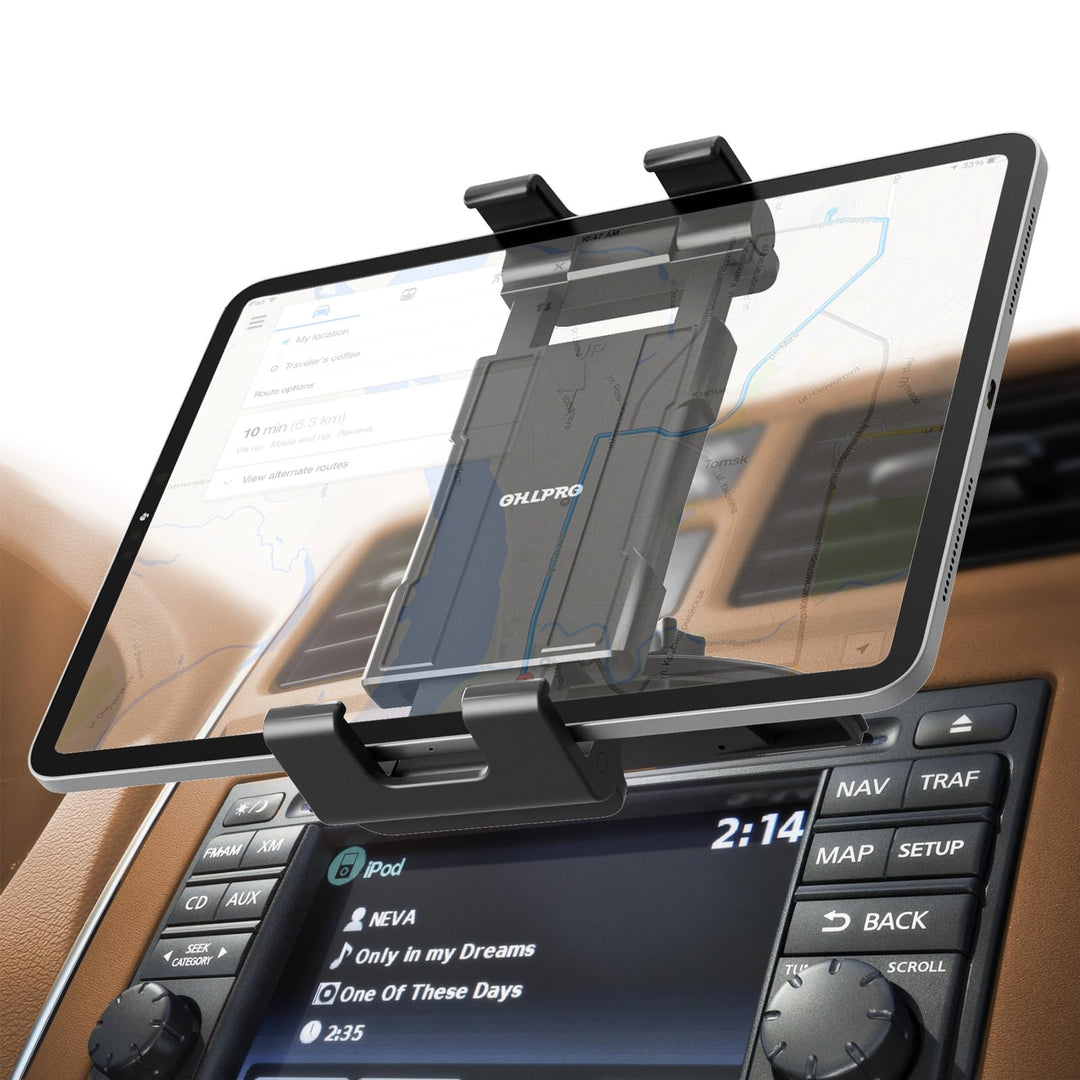OHLPRO Tablet Halterung Auto CD Schlitz, 360° Drehbar iPad Autohalterung Tablethalterungen vorne CD