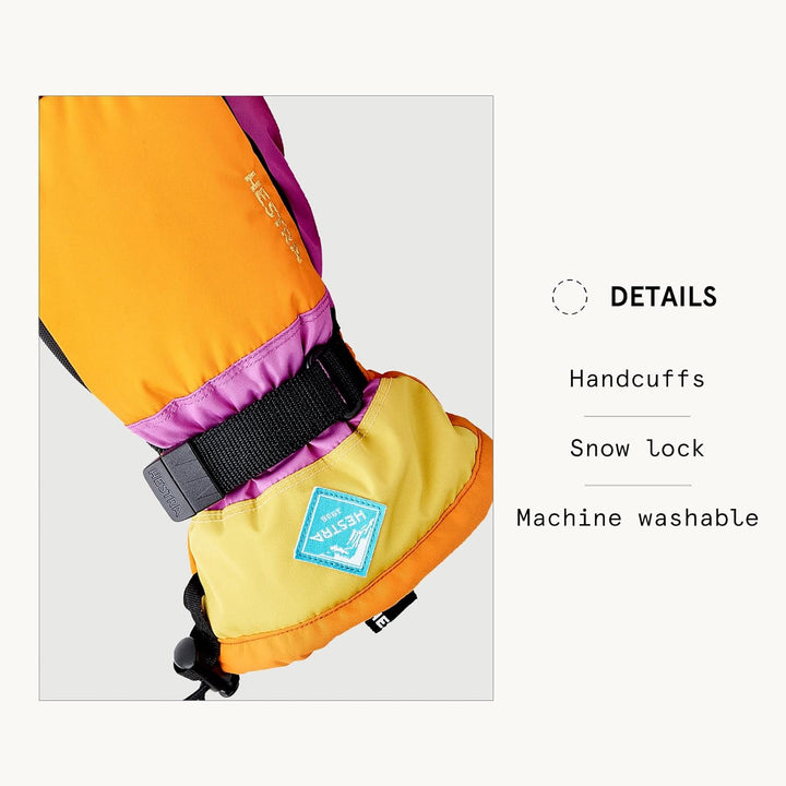 HESTRA Sundborn Handschuh 3 Orange / mehrfarbig, 3 Orange / mehrfarbig