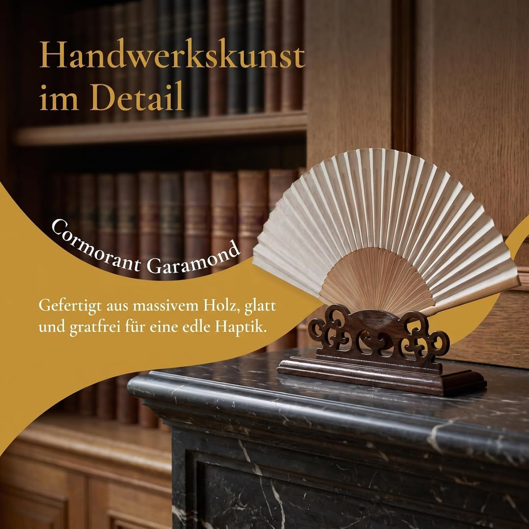 Artibetter Traditioneller Holz fächerständer aus Massivem Holz Stabiler Halter für Faltfächer und Ha