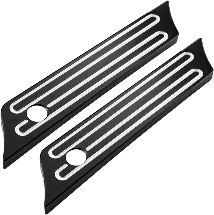 KATUR Motorrad Satteltaschenverschlüsse Abdeckung Schwarz Chrom Tiefer Kantenschliff CNC Hard Billet