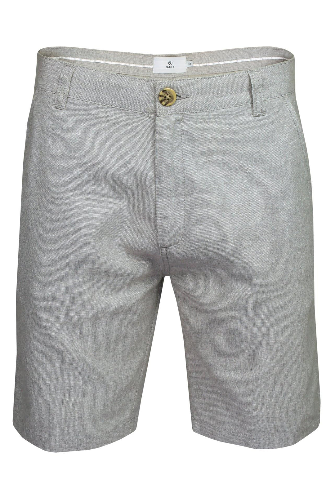 Xact Herren Leinen 23cm Tailored Chino Shorts, Regular Fit 36W Grey (Linen), 36W Grey (Linen)