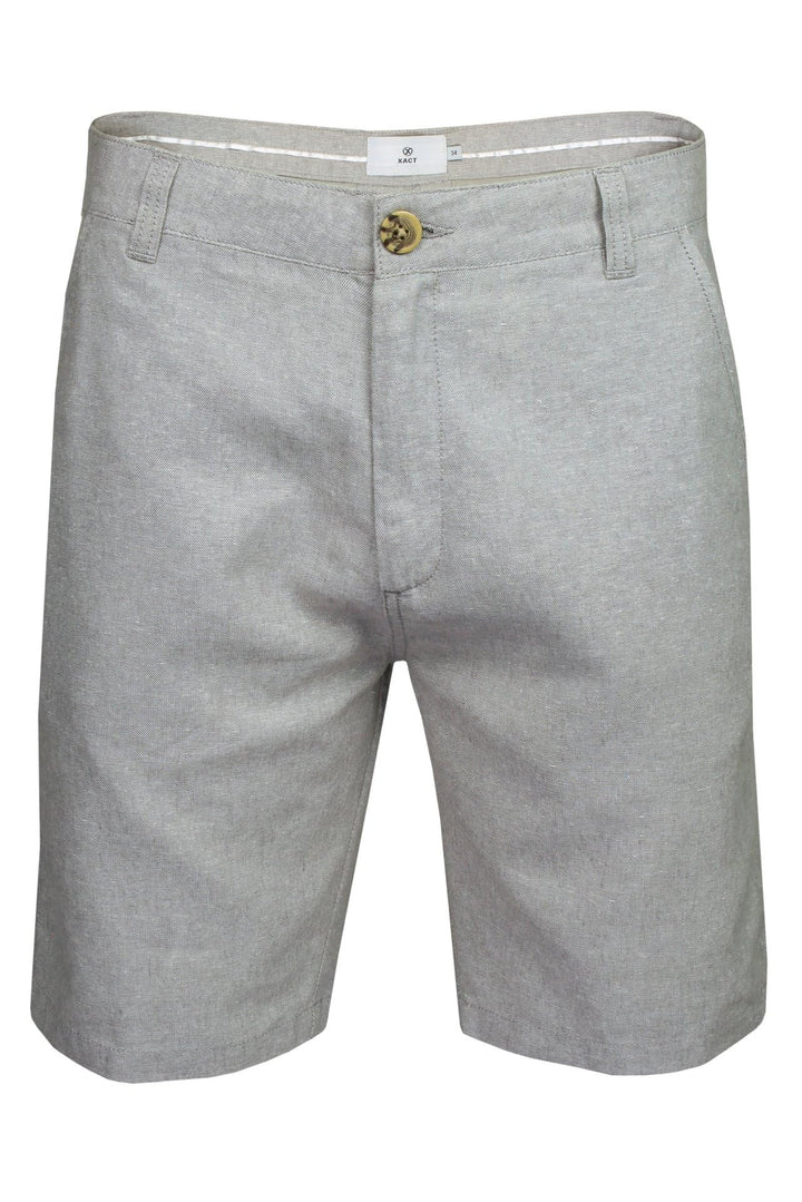 Xact Herren Leinen 23cm Tailored Chino Shorts, Regular Fit 36W Grey (Linen), 36W Grey (Linen)