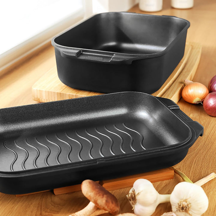 Tescoma GrandCHEF Bräter mit Deckel 40x26 cm, geeignet für Gasherd, Induktion und Backofen, PFOA- un