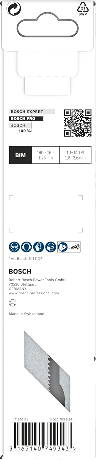 Bosch 5x PRO Pallet S725VFR Repair Säbelsägeblatt (für Stahl, Holz mit Nägeln, Länge 190 mm, Profess