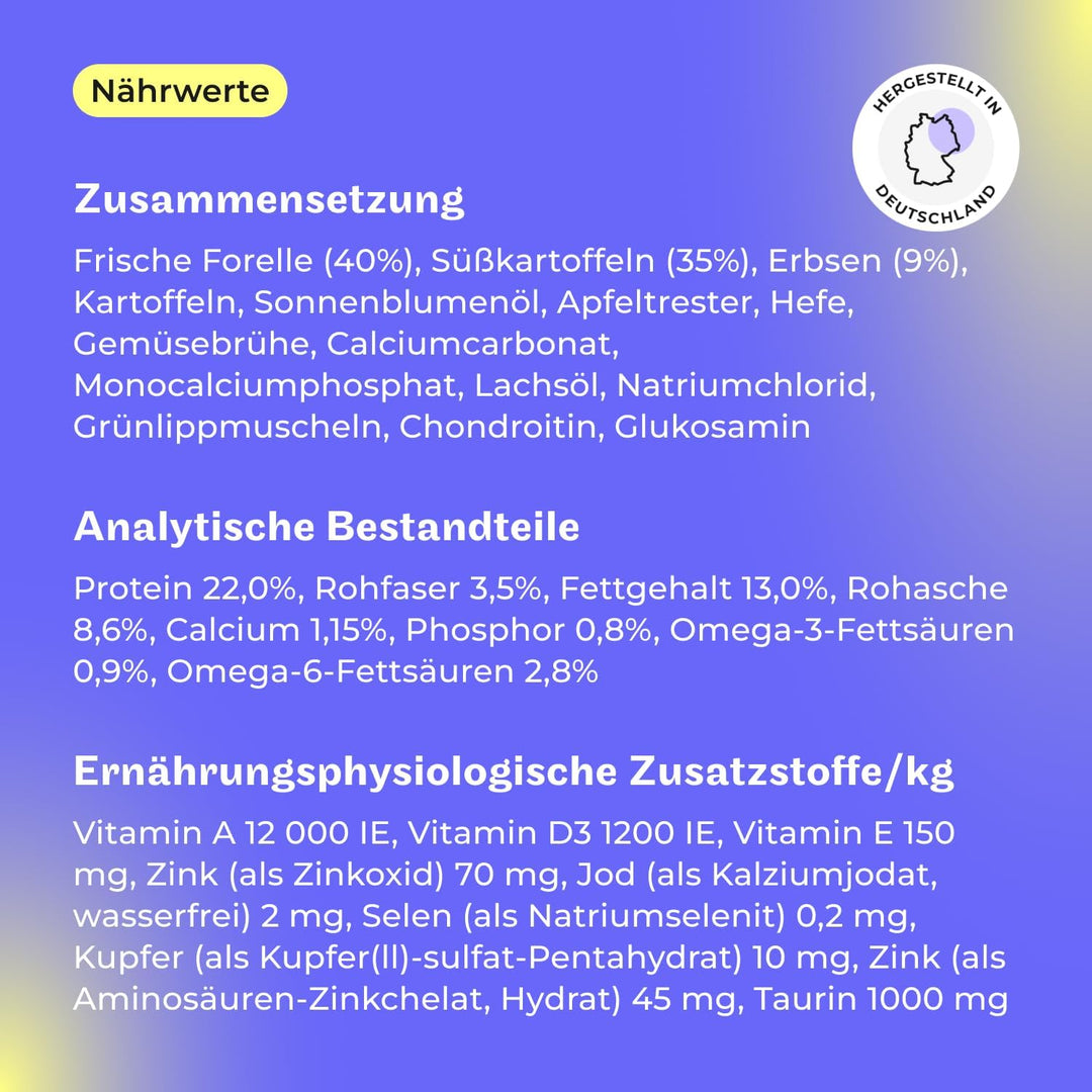 HEY HOLY – Marvelous Minis Trockenfutter für ausgewachsene Hunde mit 40% Forelle – 1er Pack (7kg) –