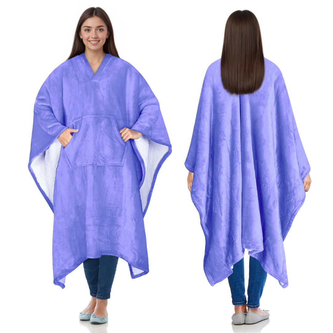 Catalonia Classy Sherpa Poncho Decke Superweiche bequeme Plüsch tragbare Fleecedecke für Erwachsene