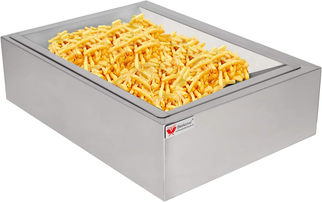 Beeketal 'BPAS-1' Profi Gastro Pommes Abtropfschale aus Edelstahl 2-teilig (Frittierseiher Grundgest