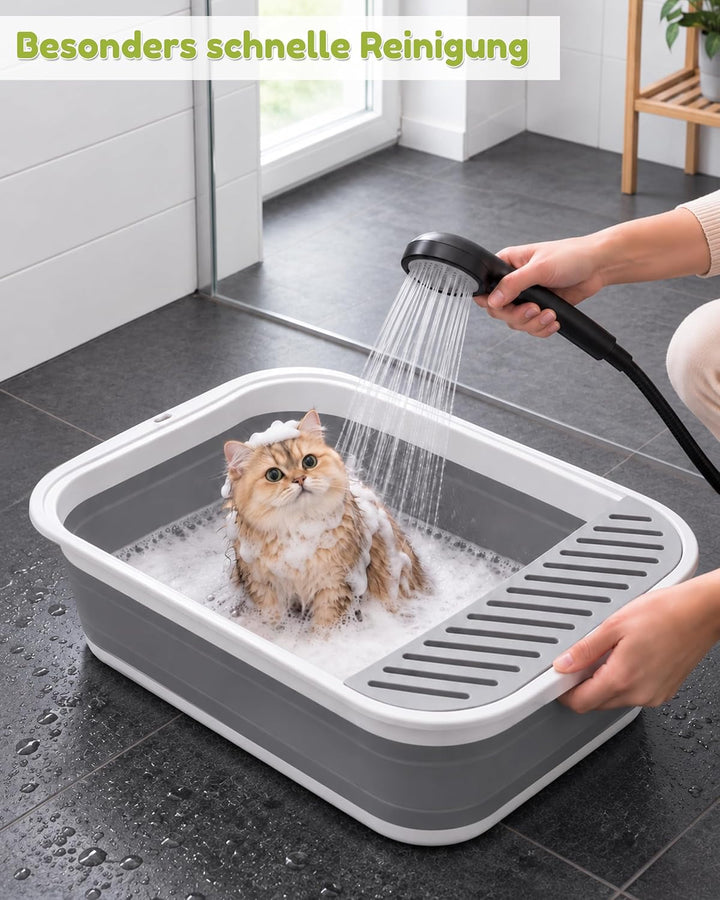 Katzentoilette, kleines kompaktes Katzenklo mit niedrigem Einstieg