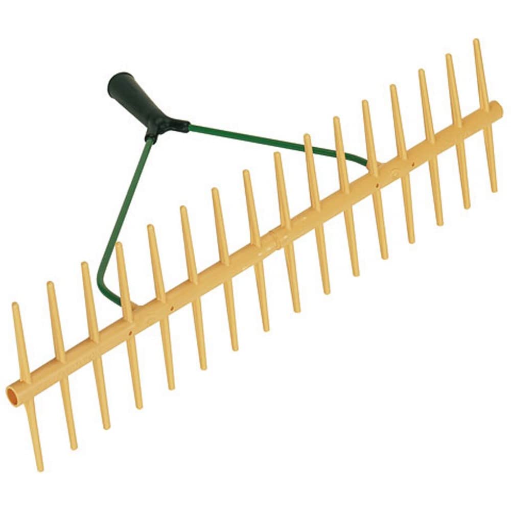 Kerbl Kunststoff-Rechen (doppelseitig, aus Polypropylen, 16 Zinken, Stielhalter ø 27 mm, ohne Stiel,