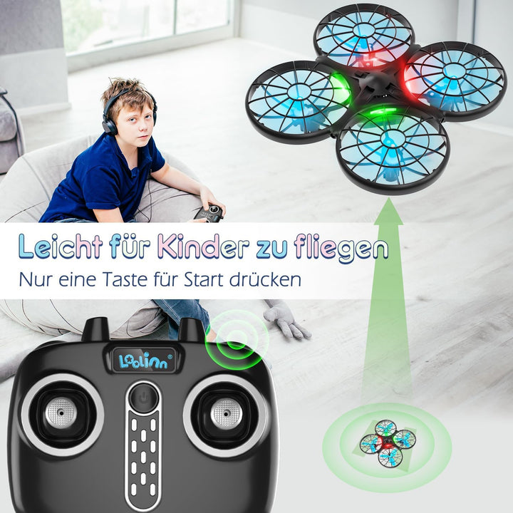 Loolinn | Drohne für Kinder Geschenk - Mini Drohne, RC Quadrocopter mit Antikollisionstechnologie /